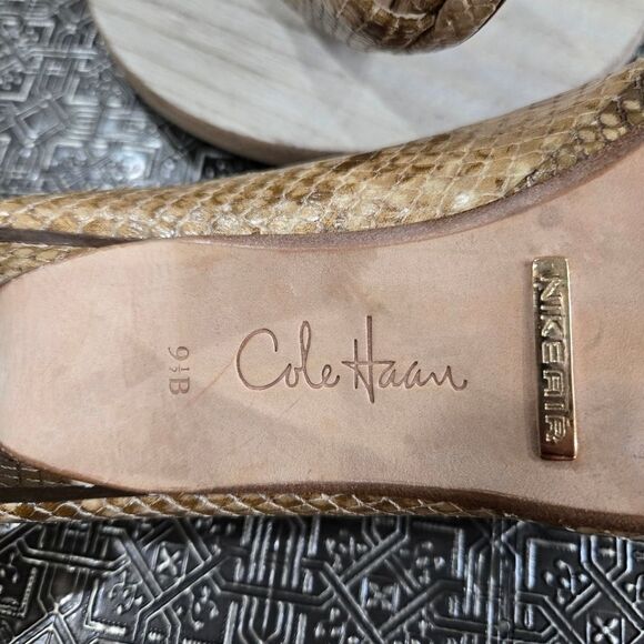 🐢 Cole Haan Carma Air Croc Embossed Pumps Size 9.5  3.25" heel - Picture 12 of 14